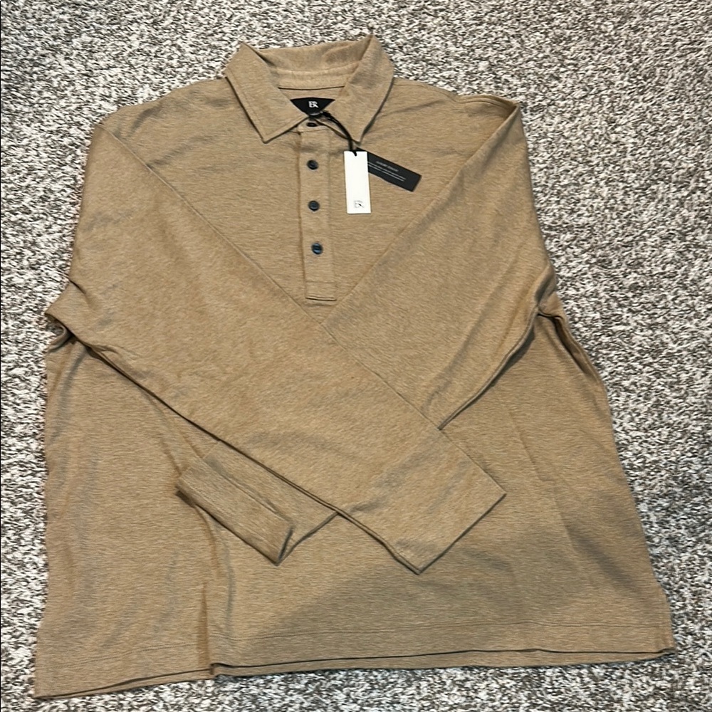 Banana Republic Tan Polo Shirt Soft Cotton Texture